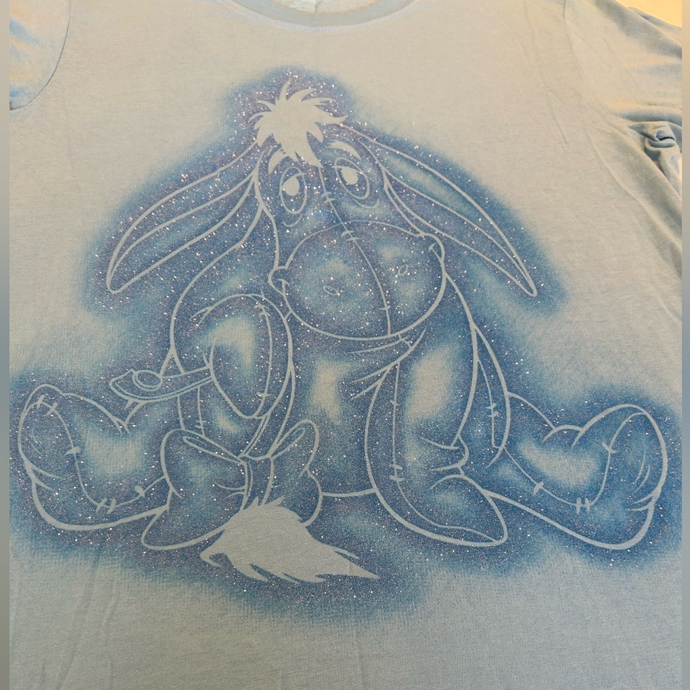 Disney Blue Eeyore Sparkly Short Sleeve Tee